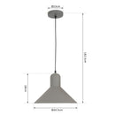 Lampada Design a Sospensione Corpo in Metallo Grigio Esterno Bianco Interno Ø34,5x28 cm -3