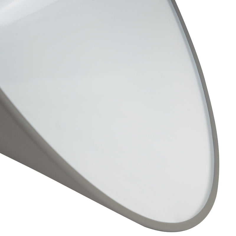 Lampada Design a Sospensione Corpo in Metallo Grigio Esterno Bianco Interno Ø34,5x28 cm -6