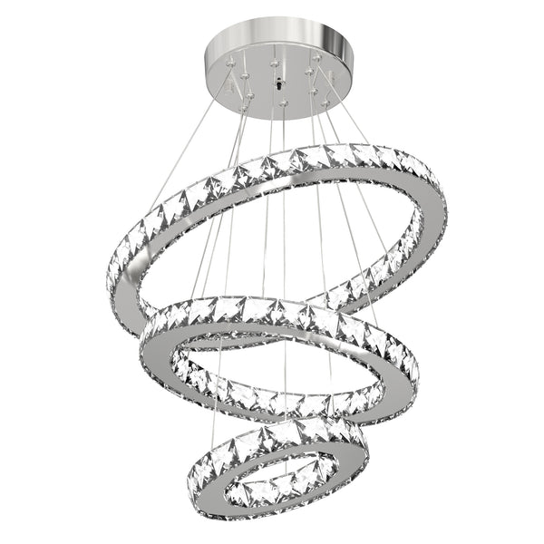 Lustre LED avec Cristaux Hauteur Réglable 71W 40x120 cm Argent online