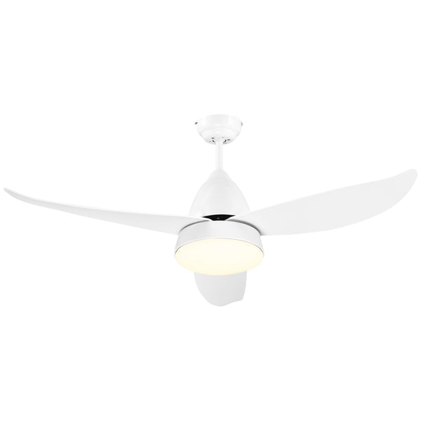 online Ventilateur de Plafond 3 Pales et Lampe LED Ø122x45 cm 6 Vitesses Blanc