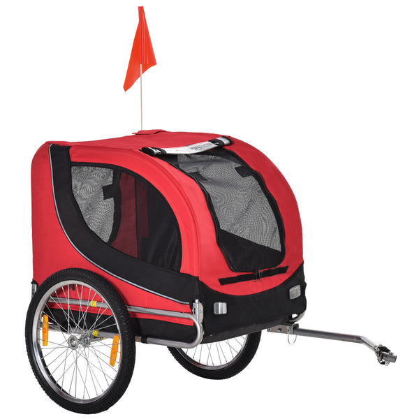 Chariot Remorque Vélo pour Chiens et Animaux de Compagnie Rouge et Noir 130x90x110 cm acquista