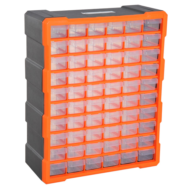 Boîte à tiroirs orange pour accessoires de quincaillerie 38x16x47,5 cm acquista