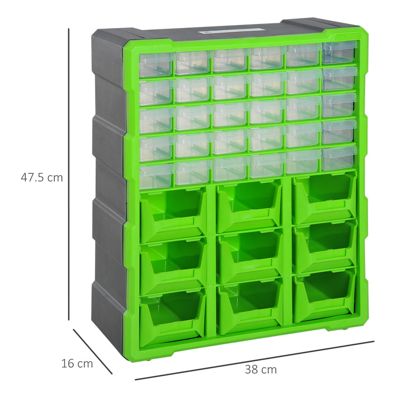 Cassettiera Box per Accessori Minuteria Verde 38x16x47.5 cm -3