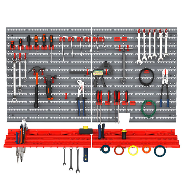 Boîte à outils murale 50 pièces 53,5x23x95,5 cm Gris et Rouge prezzo