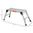 Piattaforma da Lavoro Pieghevole in Lega d'Alluminio 109x40x50 cm -3