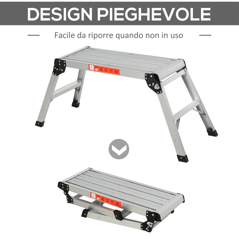 Piattaforma da Lavoro Pieghevole in Lega d'Alluminio 109x40x50 cm -4