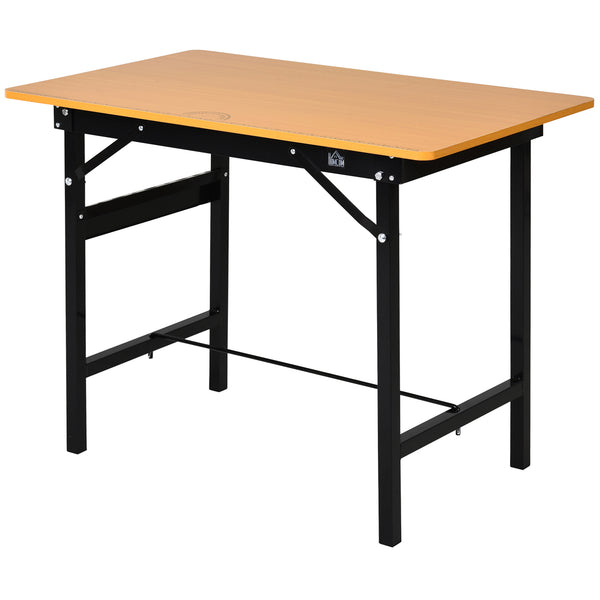 Table de travail pliante 100x60x75,5 cm en acier et MDF noir prezzo