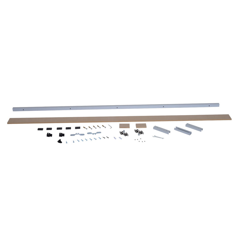 Binario per Porte Scorrevoli con Kit di Accessori Stile Rustico in Legno 200 cm -5