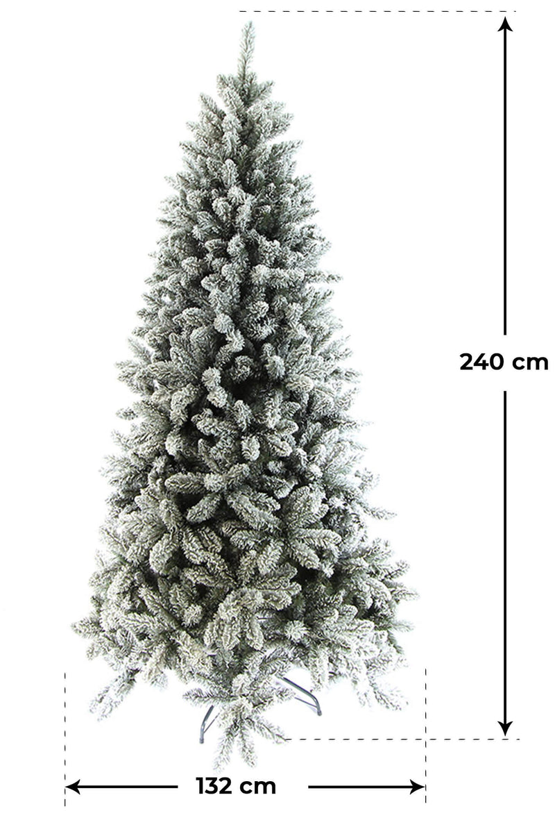 Albero di Natale Artificiale Innevato 240 cm 1680 Rami Basicsnow Verde-3