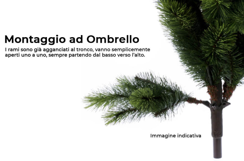 Albero di Natale Artificiale Innevato  Basicsnow Verde Altezza 180 cm-5