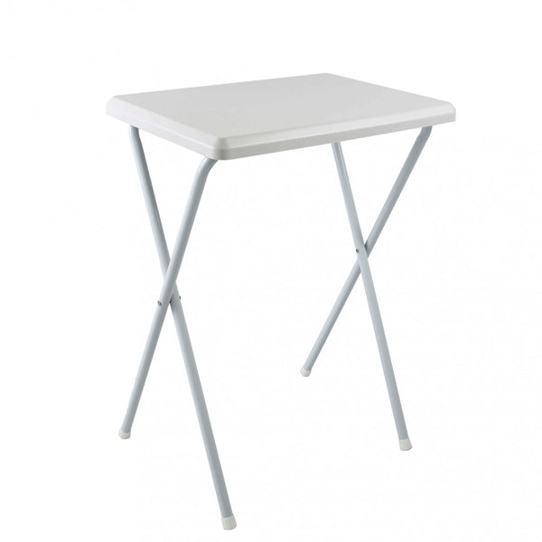 online Table Haute 52x38x68 h cm en Métal et PVC Blanc