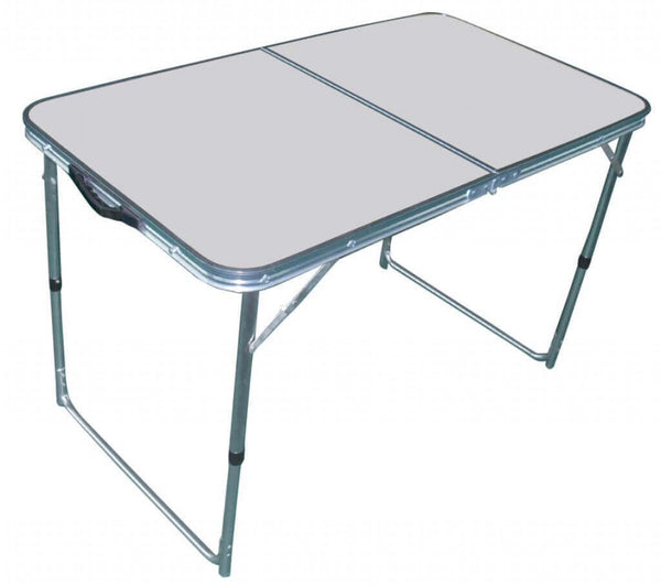 Table Pliante Rectangulaire 120x60x68 h cm en Aluminium Blanc sconto