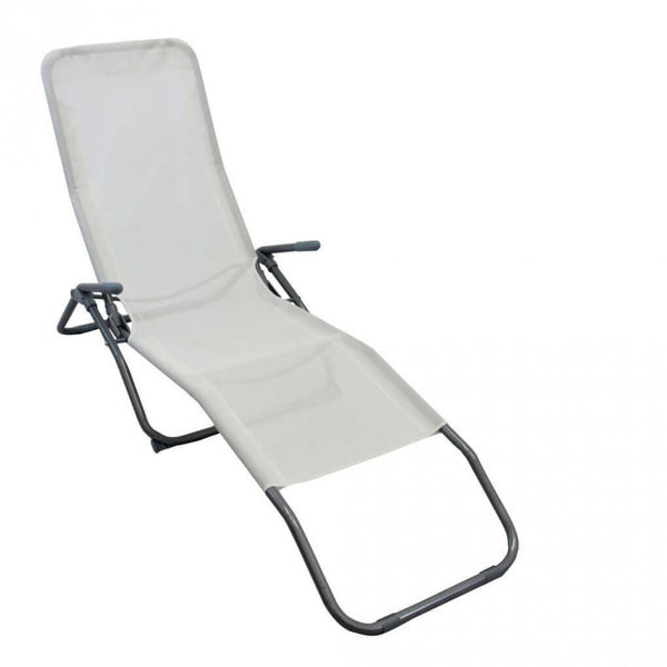 Chaise de plage Samba 143x59x97 h cm en Textilène Blanc sconto