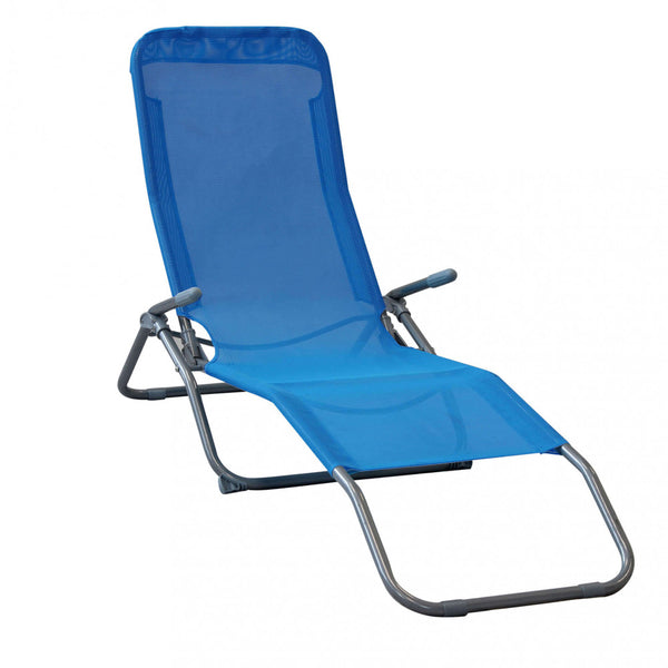 Chaise de plage Samba 143x59x97 h cm en Textilène Bleu sconto