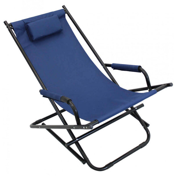 Chaise longue à bascule 94x58x72 h cm en acier bleu prezzo