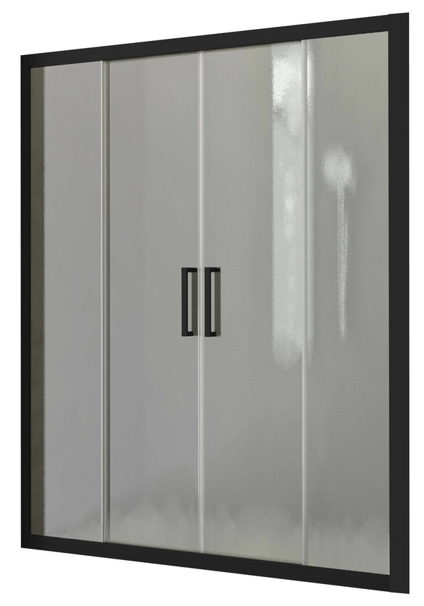 Porte de Douche 2 Portes Coulissantes en Cristal Opaque 6mm H190 Dorini Linux Noir Mat Différentes Tailles acquista