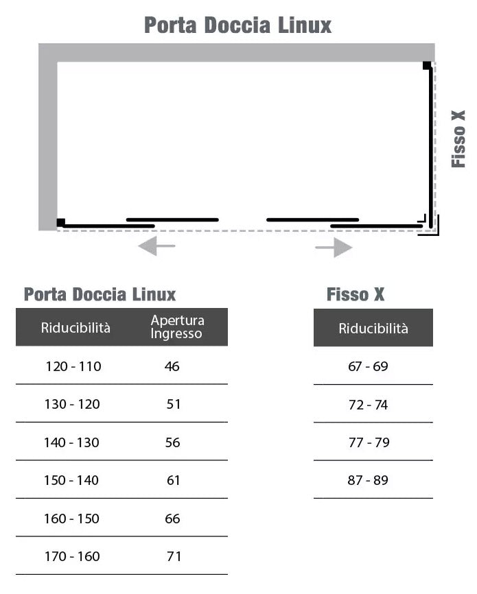 Box Doccia Angolare 2 Ante Scorrevoli in Cristallo Opaco 6mm H190 Dorini Linux Bianco Varie Misure-3