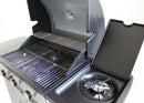 Barbecue a Gas GPL Davis 3 Fuochi + 1 con Fornello Laterale 117x55,5x112 h cm in Acciaio Grigio-5