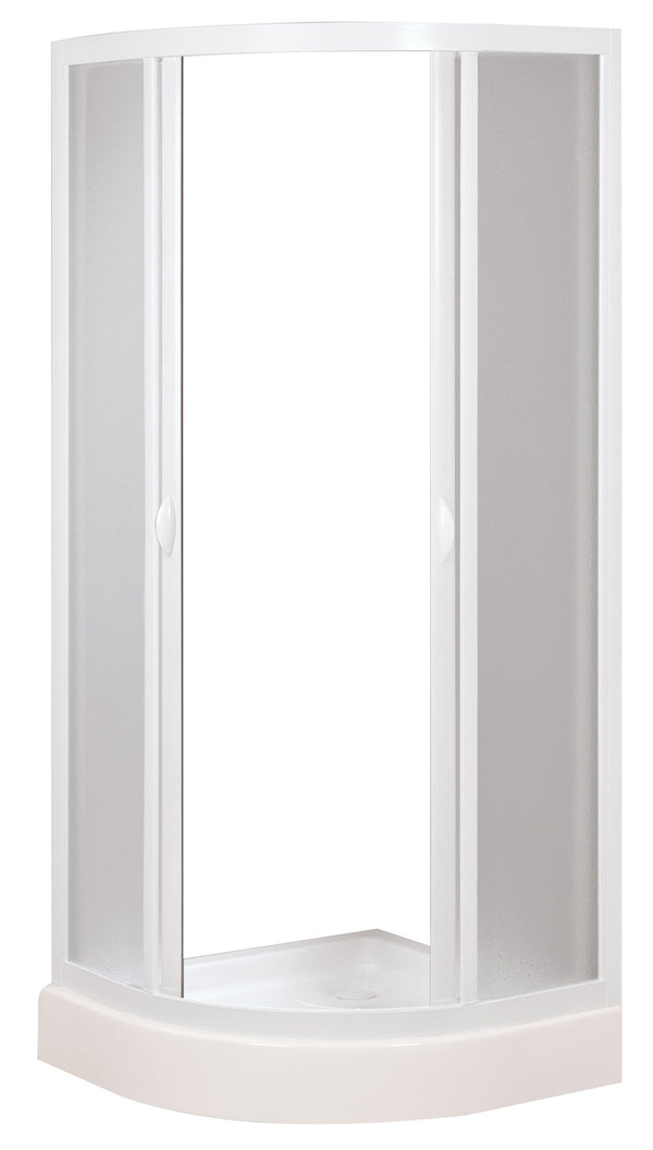 Cabine de douche semi-circulaire 2 portes coulissantes en acrylique 2,2 mm H185 cm Dorini Blanc Différentes tailles acquista