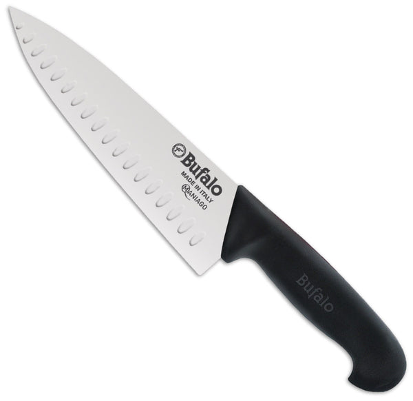 acquista Couteau à découper Lame Nid d'Abeille 20 cm Buffalo Chef S667/20 Manche Noir