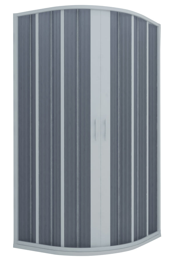 prezzo Cabine de douche semi-circulaire 2 portes pliantes en PVC Ouverture centrale H185 cm Dorini Blanc Différentes tailles