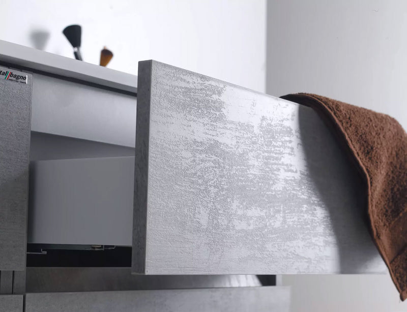 Mobile da Bagno Sospeso 120cm Mazzoni Maiorca Light Doppia Vasca Grigio Cemento-3