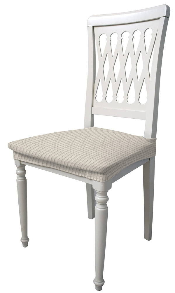 Lot de 2 housses de chaise extensibles en polyester crème Leslie online