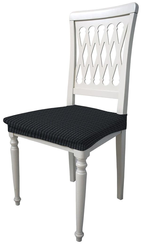 Lot de 2 housses de chaise extensibles en polyester gris foncé Leslie prezzo