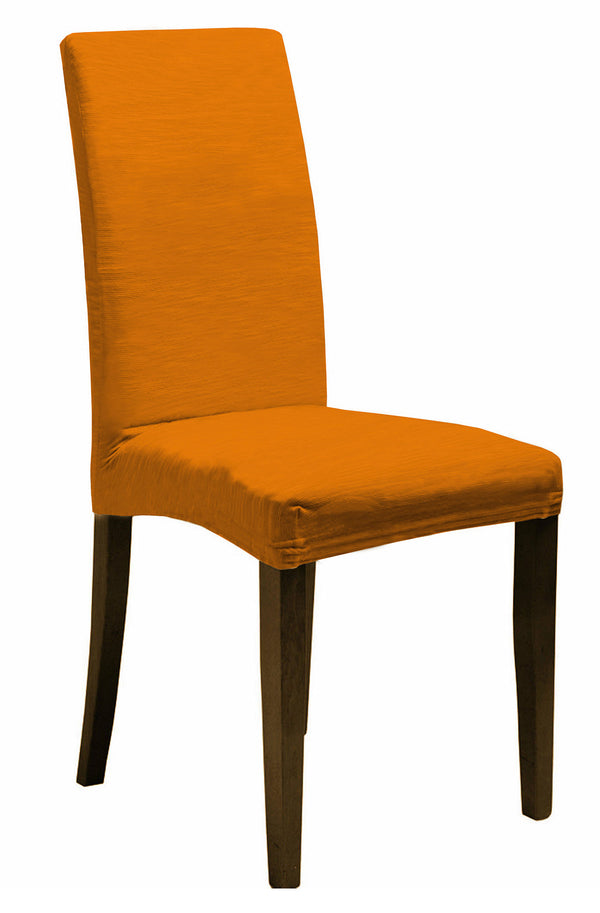 Lot de 2 housses de chaise avec dossier élastiqué en polyester orange acquista