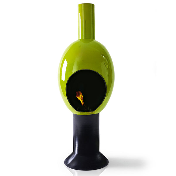 Cheminée de Sol au Bioéthanol en Céramique 30x95 cm Ferazzoli Oeuf Vert Brillant online