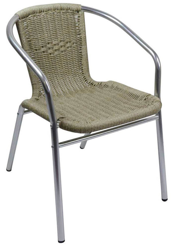 online Vorghini Contract Chaise de jardin en aluminium paille avec fil recouvert de plastique