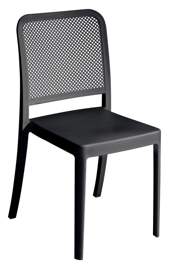 Chaise de jardin empilable 46x53x86 cm en polypropylène anthracite prezzo
