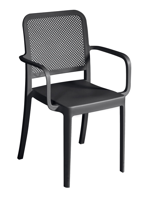 Chaise de jardin empilable 56x52x86 cm en polypropylène anthracite prezzo