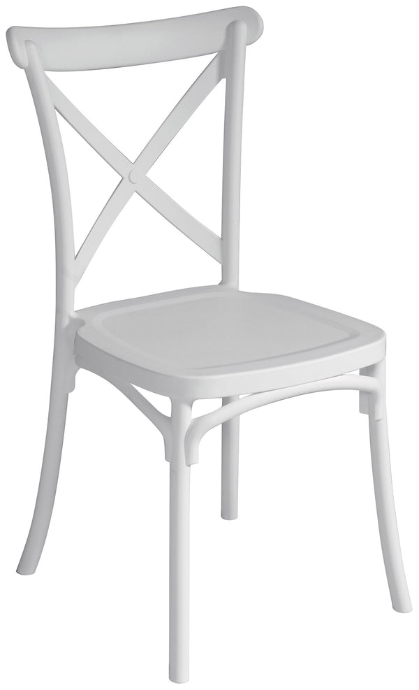 Chaise de jardin empilable 47x55x90 cm en polypropylène blanc prezzo