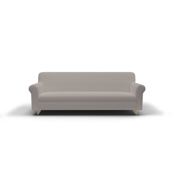 online Housse de canapé extensible en polyester taupe Leslie Différentes tailles