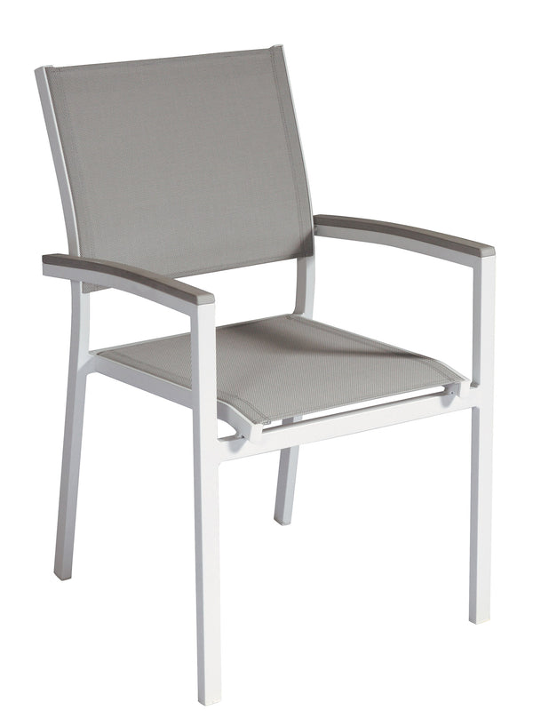 Chaise de jardin empilable 56x60x88 cm en aluminium et textilène Volterra Tortora prezzo