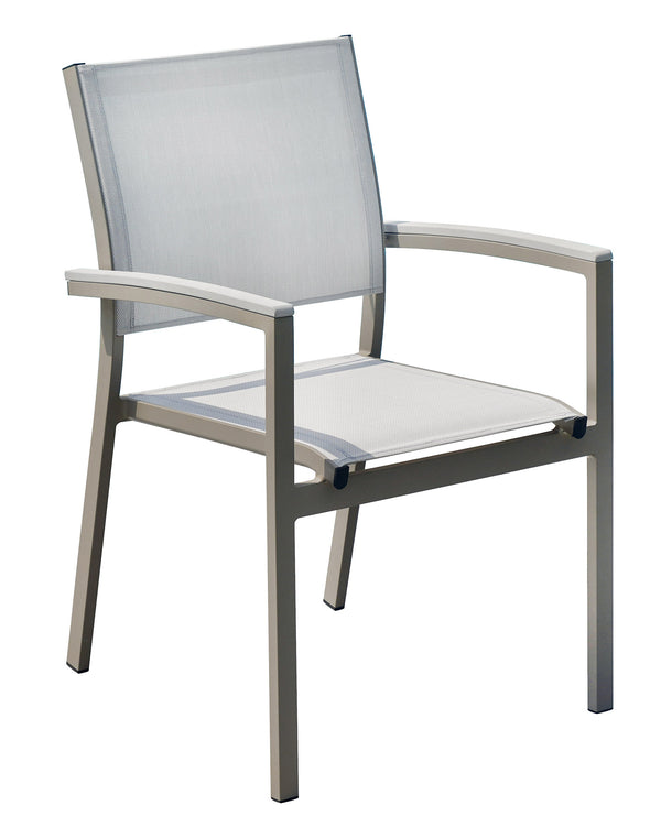 prezzo Chaise de jardin empilable 56x60x88 cm en aluminium et textilène Volterra Tortora