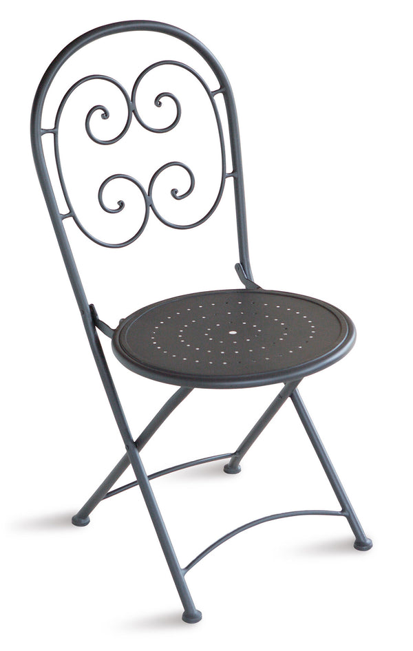 online Chaise de jardin pliante 41x55x91 cm en fer Orta gris anthracite