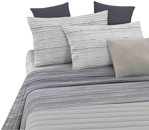 Parure de lit avec impression au-dessus et au-dessous et taies d'oreiller grises Athena Medina différentes tailles online