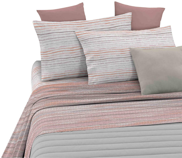online Parure de lit avec impression au-dessus et au-dessous et taies d'oreiller Athena Medina rose différentes tailles