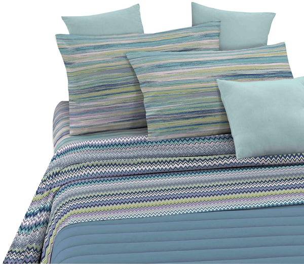 prezzo Parure de lit avec impression dessus et dessous et taies d'oreiller Athena Rabat bleu clair différentes tailles