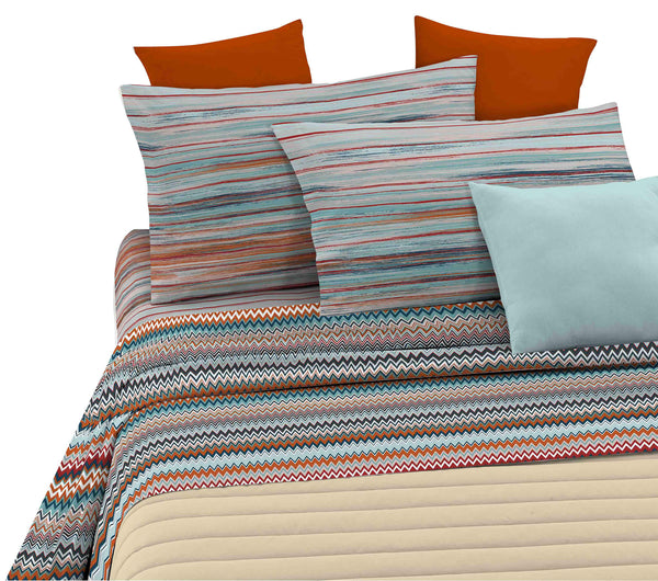 sconto Parure de lit avec impression dessus et dessous et taies d'oreiller multicolores Athena Rabat Différentes tailles