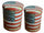 Set 2 Pouf Round Container en MDF Usa