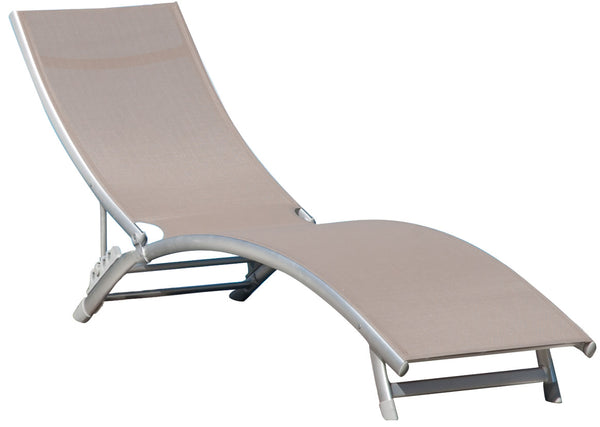 Vorghini Onda Tortora Chaise longue de jardin en aluminium acquista