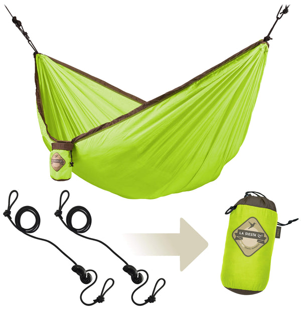 Hamac de Voyage en Polyamide 150x250cm 180Kg avec Fixation La Siesta Vert sconto