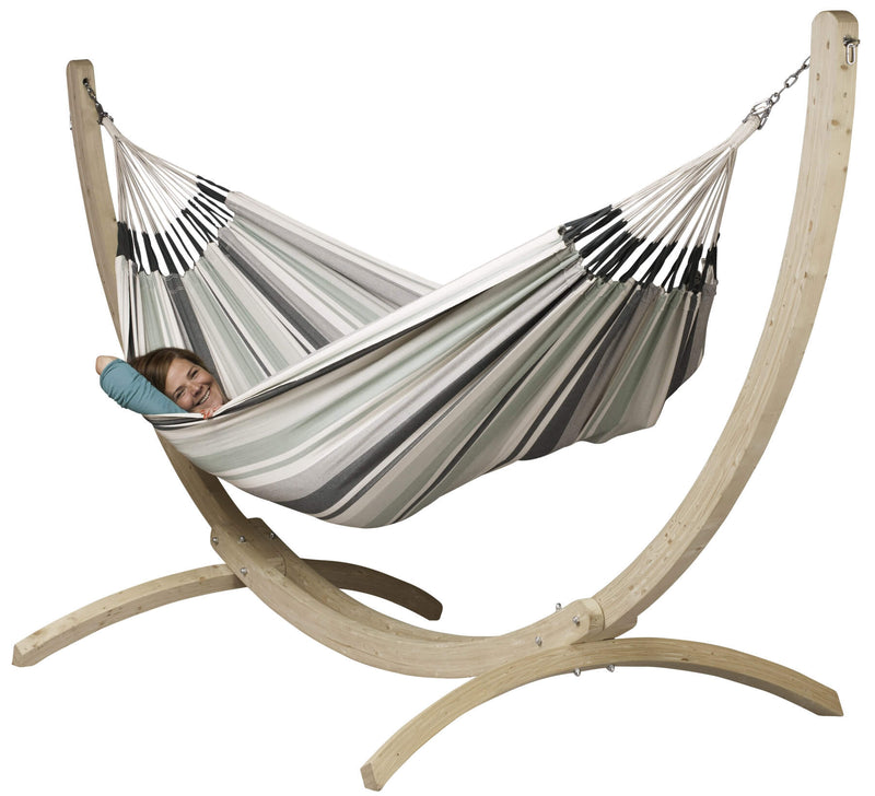 Supporto per Amaca da Giardino in Legno La Siesta Canoa Caramel-2