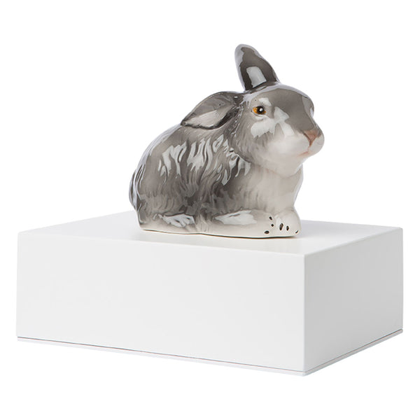 Urne cinéraire en bois avec lapin miniature en céramique 10x20x15cm GMF Blanc online