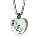 Ciondolo Portaceneri per Animali in Acciaio 3,5x2x1,5cm GMF Cuore Orme-1