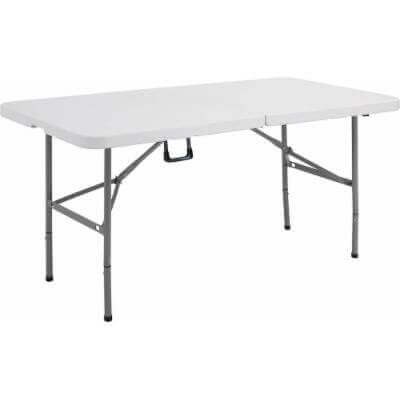 sconto Table de restauration pliante 120x60x48 h cm en acier blanc