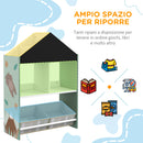Scaffale Portagiochi per Bambini 62,4x26,5x90 cm con Ripiani e Cassetti Rimovibili Verde-4